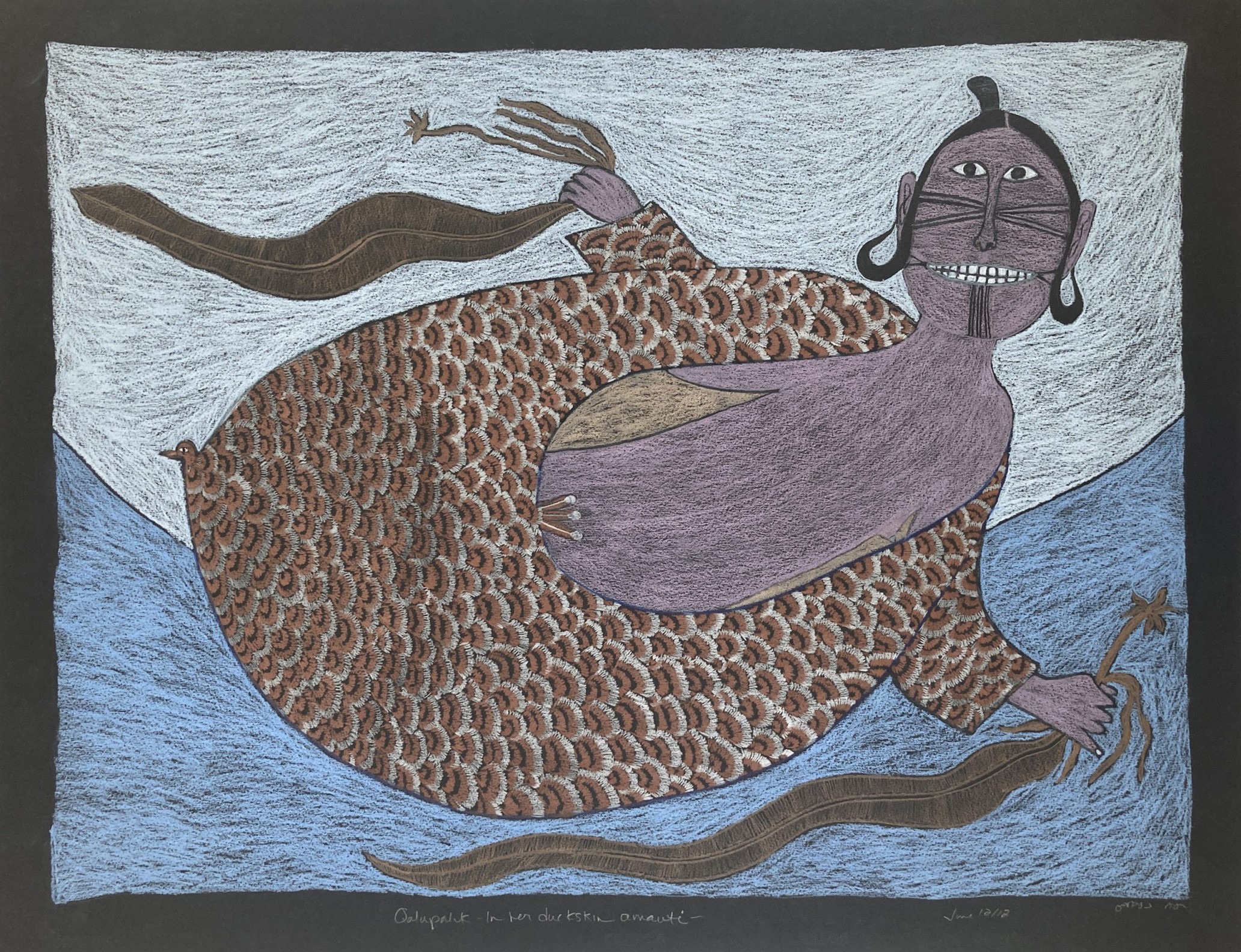 Qalupak in her Duck Skin Amauti Ningiukuluk Teevee Lineage Arts Gallery Ottawa Indigenous Art